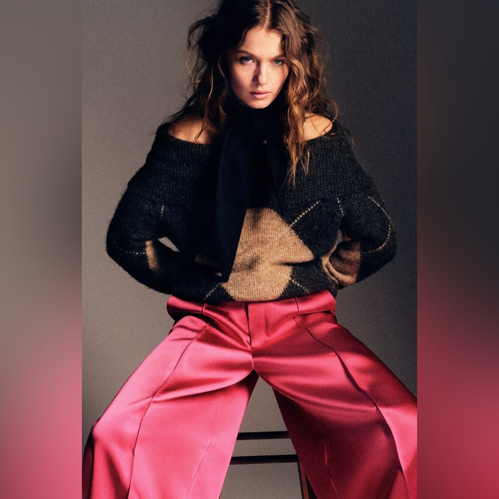 ZARA SATIN EFFECT BALLOON PANTS - Picture 3 of 10